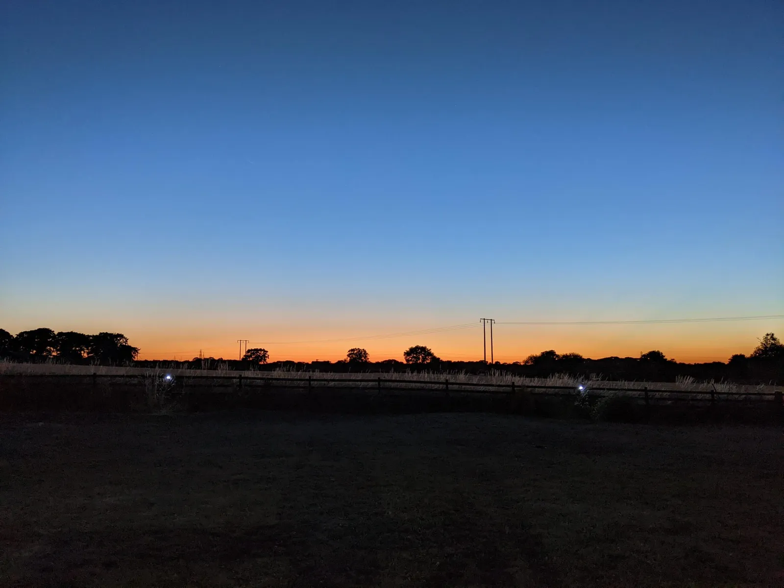 Sunset over farmland