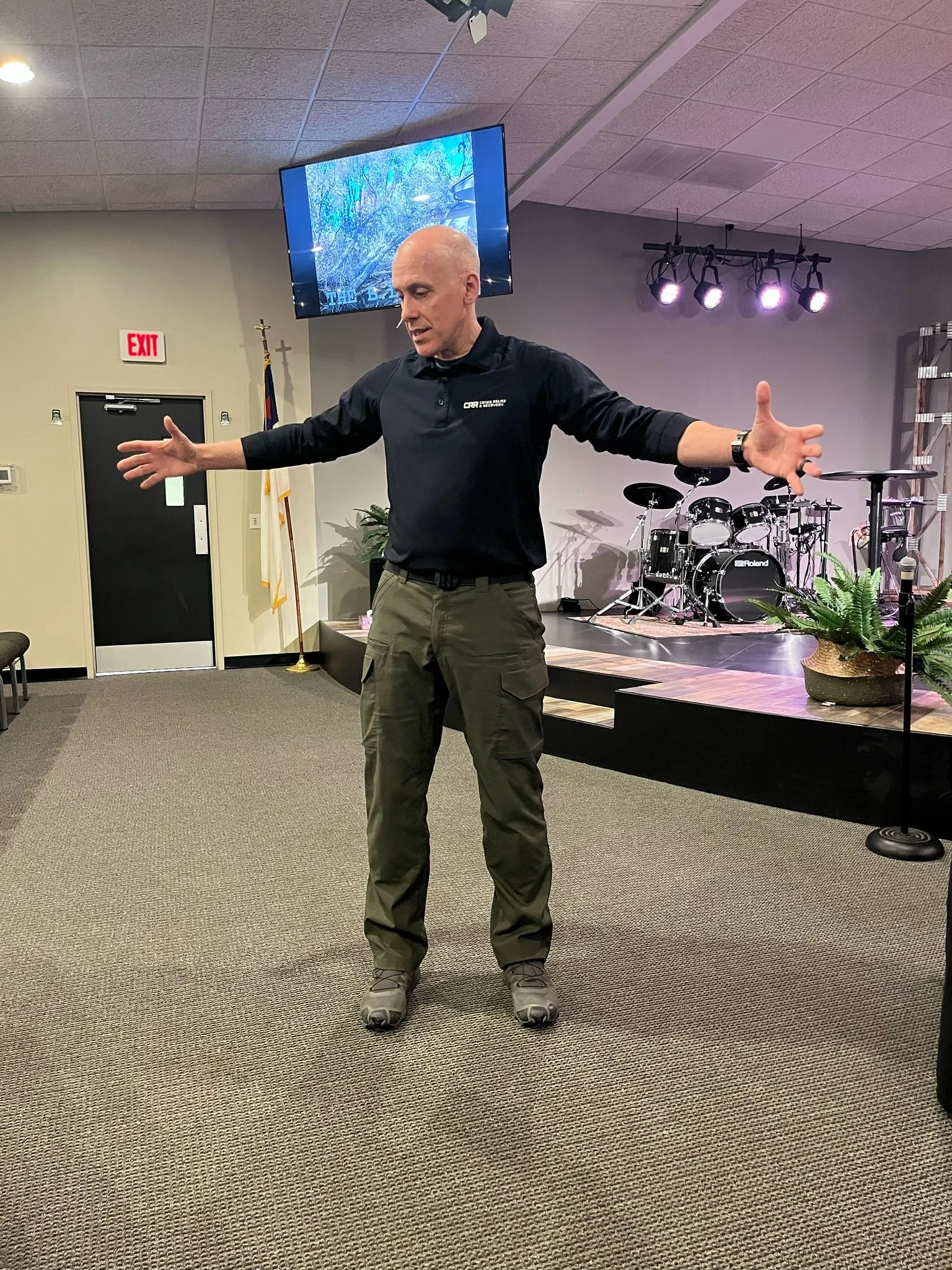 Man gesturing while speaking
